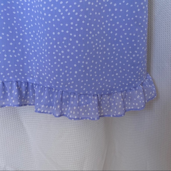 Vintage Periwinkle Polka Dot Midi Ruffle Dress - Picture 3 of 6